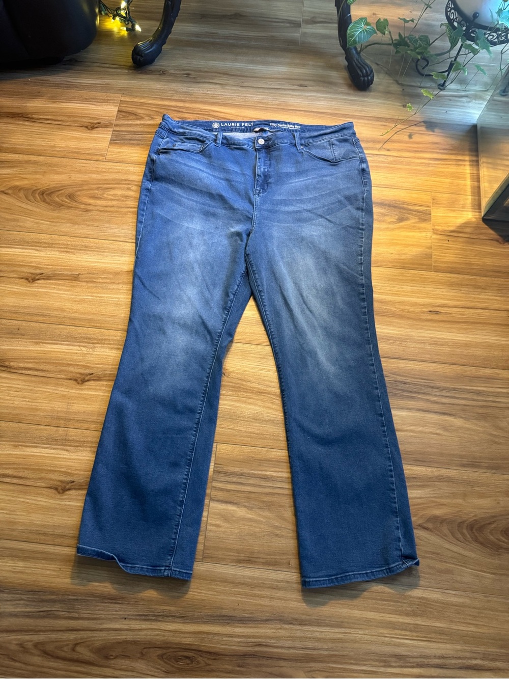 Laurie Felt Blue Bootcut Jeans with Subtle Whiskering
